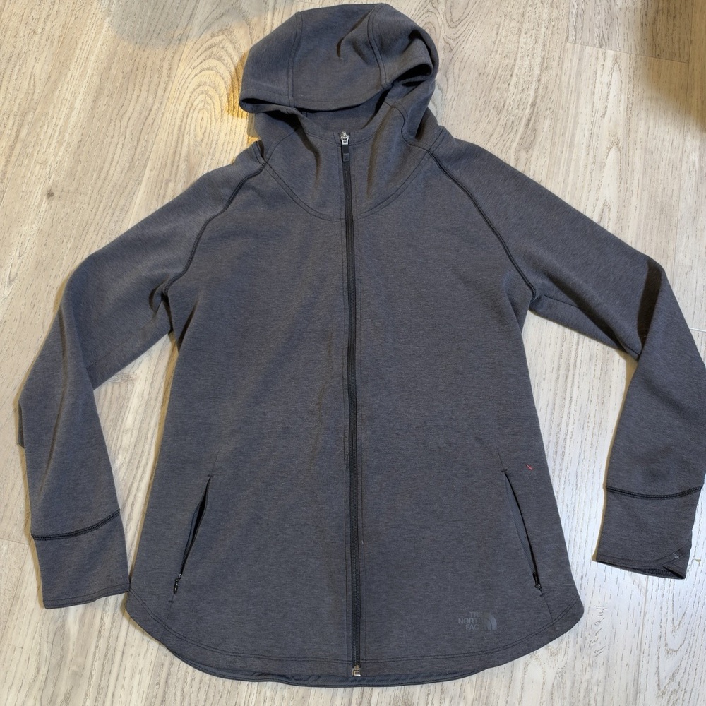 The North Face Wrap-Ture Hoodie Women L Full Zip Cinch Yoga Hiking Athlete